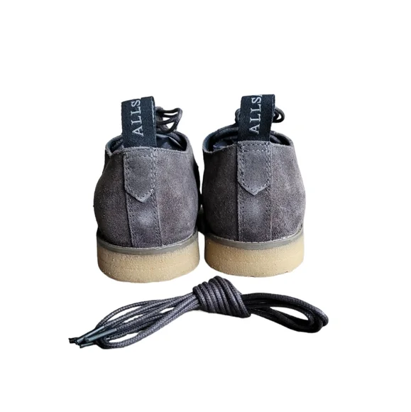 ALL SAINTS Charcoal Grey Suede Leigh Derby Shoe Size 41 US 8 display picture 2